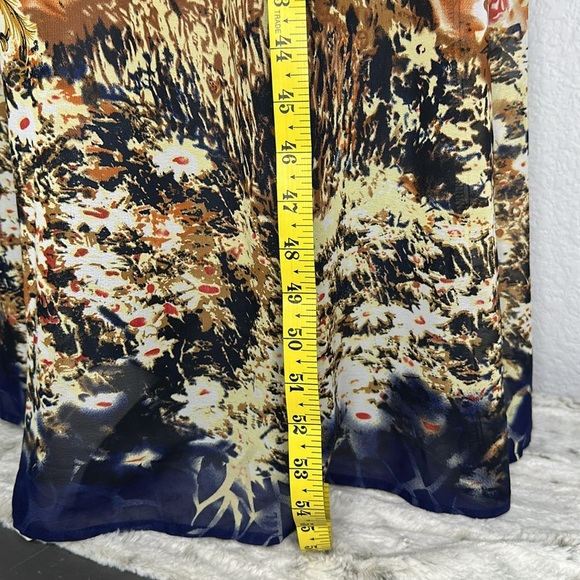 Double Zero Blue and Gold Plunge Neck Sundress Small - Picture 10 of 10